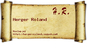 Herger Roland névjegykártya